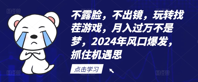 不露脸,不出镜,玩转找茬游戏,月入过万不是梦,2024年风口爆发,抓住机遇【揭秘】-阳知网创资源库