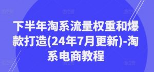 下半年淘系流量权重和爆款打造(24年7月更新)-淘系电商教程-阳知网创资源库