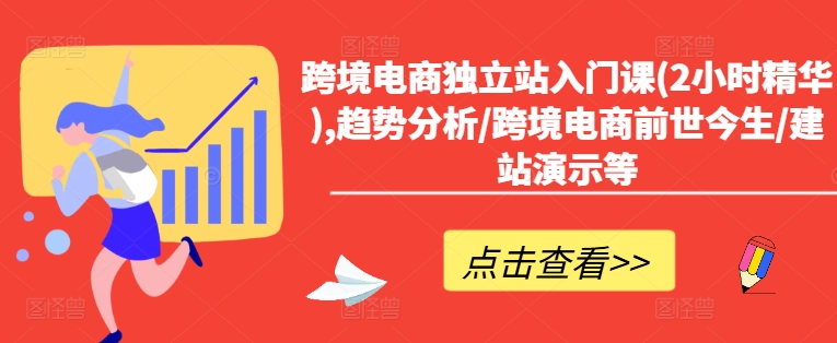 跨境电商独立站入门课(2小时精华),趋势分析/跨境电商前世今生/建站演示等-阳知网创资源库