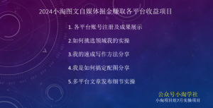 2024图文自媒体掘金赚取各平台收益项目，长期正规稳定-阳知网创资源库