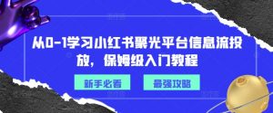 从0-1学习小红书聚光平台信息流投放，保姆级入门教程-阳知网创资源库