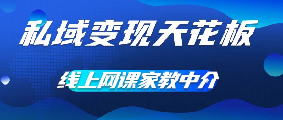 私域变现天花板,网课家教中介,只做渠道和流量,让大学生给你打工,0成本实现月入五位数【揭秘】-阳知网创资源库