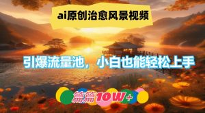 ai原创治愈风景视频,引爆流量池,小白也能轻松上手,篇篇10w+【揭秘】-阳知网创资源库