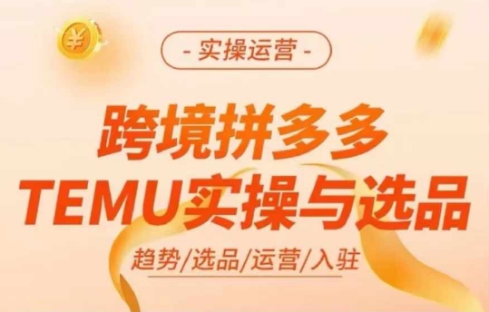 跨境拼多多TEMU实操与选品,多多temu跨境选品运营实操-阳知网创资源库