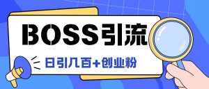 Boss直聘引流创业粉最新玩法日引100+创业粉【揭秘】-阳知网创资源库