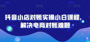 抖音小店对账实操小白课程,解决电商对账难题-阳知网创资源库