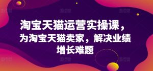 淘宝天猫运营实操课,为淘宝天猫卖家,解决业绩增长难题-阳知网创资源库