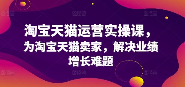淘宝天猫运营实操课,为淘宝天猫卖家,解决业绩增长难题-阳知网创资源库