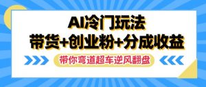 AI冷门玩法,带货+创业粉+分成收益,带你弯道超车,实现逆风翻盘【揭秘】-阳知网创资源库