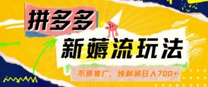 拼多多最新薅流玩法,无需开车推广,纯靠自然流吃饭-单纯赚50+利润,日入700+【揭秘】-阳知网创资源库