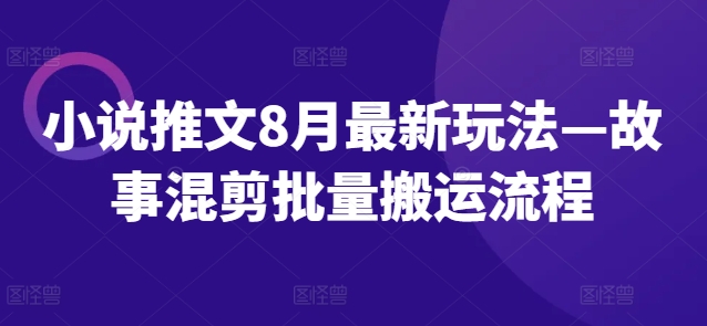 小说推文8月最新玩法—故事混剪批量搬运流程-阳知网创资源库