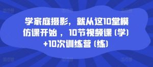 学家庭摄影,就从这10堂模仿课开始 ,10节视频课(学)+10次训练营(练)-阳知网创资源库