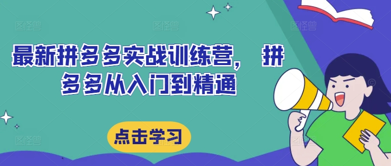 最新拼多多实战训练营, 拼多多从入门到精通-阳知网创资源库