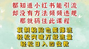 小红书靠复制粘贴一周突破万级流量池干货,以减肥为例,每天稳定引流变现四位数【揭秘】-阳知网创资源库