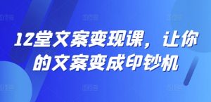 12堂文案变现课,让你的文案变成印钞机-阳知网创资源库