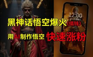 黑神话悟空爆火,已有人利用这波热点变现几十万,普通人也可用AI蹭上这波热度搞钱,有多重变现方法-阳知网创资源库