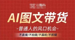 AI图文带货流量新趋势,普通人的风口机会,不直播/不拍摄/不露脸/不剪辑,轻松实现月入过万-阳知网创资源库