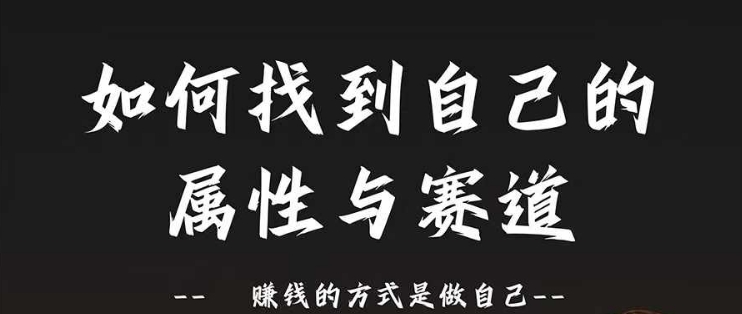 赛道和属性2.0:如何找到自己的属性与赛道,赚钱的方式是做自己-阳知网创资源库