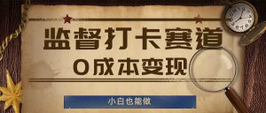 监督打卡赛道,0成本变现,小白也可以做【揭秘】-阳知网创资源库