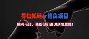 得物搬砖撸货项目?掰下数据,我给你们说说顶层思维【揭秘】-阳知网创资源库