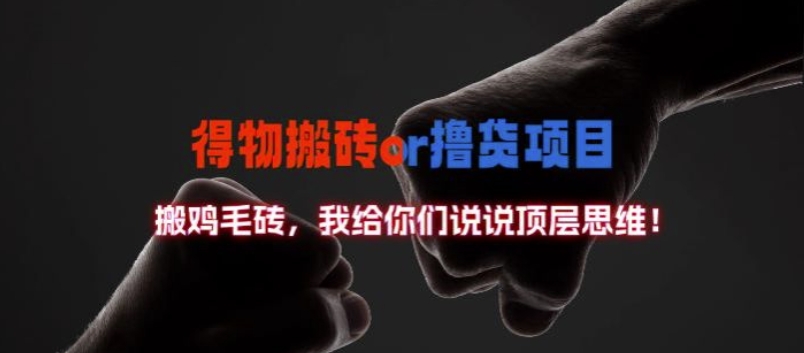 得物搬砖撸货项目?掰下数据,我给你们说说顶层思维【揭秘】-阳知网创资源库