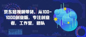 京东短视频带货,从100-1000创业版,专注创业者,工作室,团队-阳知网创资源库