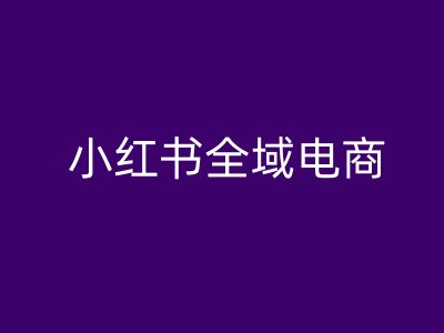 小红书全域电商,小红书电商教程-阳知网创资源库