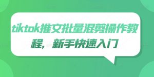 tiktok推文批量混剪操作教程，新手快速入门-阳知网创资源库