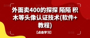 外面卖400的探探 陌陌 积木等头像认证技术(软件+教程)-阳知网创资源库
