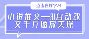 小说推文—AI自动改文千万播放实操-阳知网创资源库