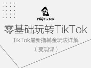 零基础玩转TiKToK变现课，TikTok最新撸基金玩法详解-阳知网创资源库