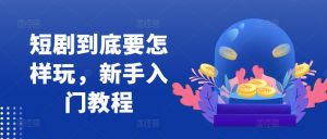 短剧到底要怎样玩，新手入门教程-阳知网创资源库