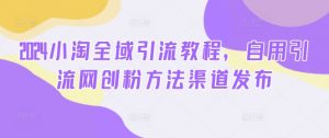 2024小淘全域引流教程,自用引流网创粉方法渠道发布-阳知网创资源库