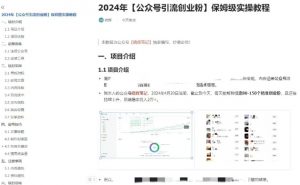 公众号引流创业粉,学会这个方法,你也能月入30000+ (陪跑项目)-阳知网创资源库