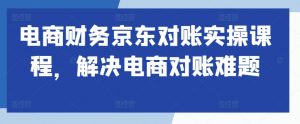 电商财务京东对账实操课程,解决电商对账难题-阳知网创资源库