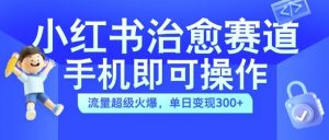 小红书治愈视频赛道,手机即可操作,流量超级火爆,单日变现300+【揭秘】-阳知网创资源库