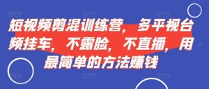 短视频剪混训练营,多平视台频挂车,不露脸,不直播,用最简单的方法赚钱-阳知网创资源库