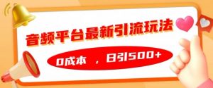 音频平台最新引流玩法,0成本,日引500+【揭秘】-阳知网创资源库