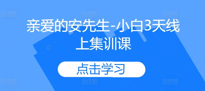 亲爱的安先生-小白3天线上集训课-阳知网创资源库