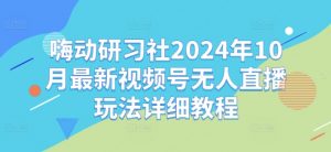 嗨动研习社2024年10月最新视频号无人直播玩法详细教程-阳知网创资源库