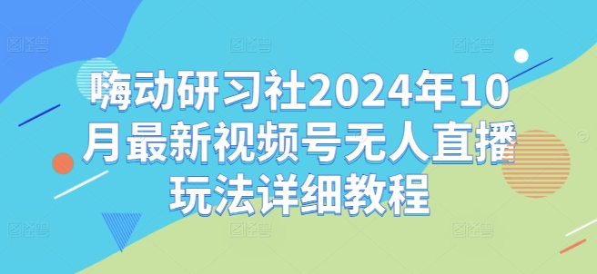 嗨动研习社2024年10月最新视频号无人直播玩法详细教程-阳知网创资源库