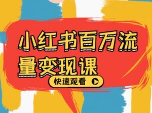 小红书百万流量变现课,小红书电商教程下载-阳知网创资源库