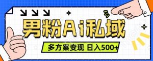 男粉项目,Ai图片转视频,多种方式变现,日入500+-阳知网创资源库