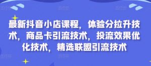 最新抖音小店课程,体验分拉升技术,商品卡引流技术,投流效果优化技术,精选联盟引流技术-阳知网创资源库