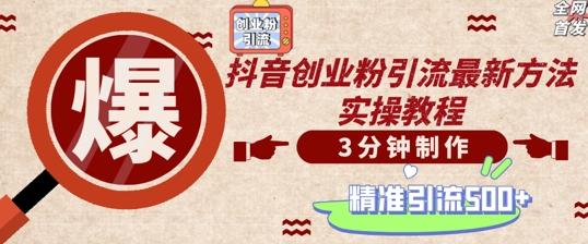 轻松制作创业类视频,一天被动加精准创业粉500+【揭秘】-阳知网创资源库