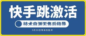 快手账号跳激活技术,技术自测-阳知网创资源库