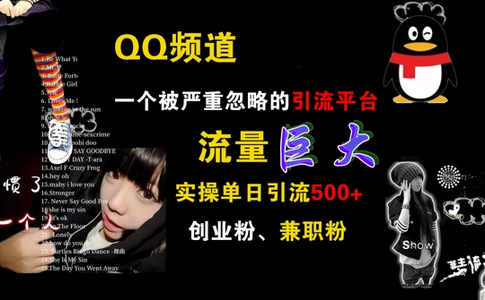 QQ频道,一个被严重忽略的引流平台,流量巨大 实操单日引流500+创业粉兼职粉【揭秘】-阳知网创资源库