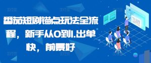番茄短剧锚点玩法全流程，新手从0到1，出单快，前景好-阳知网创资源库