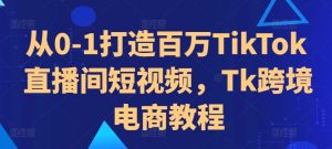 从0-1打造百万TikTok直播间短视频,Tk跨境电商教程-阳知网创资源库