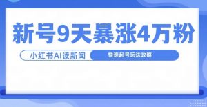 一分钟读新闻联播,9天爆涨4万粉,快速起号玩法攻略-阳知网创资源库